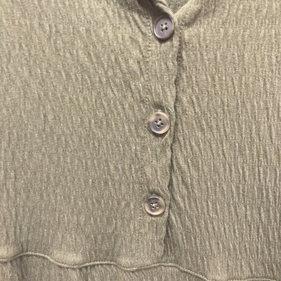 Madewell (Re)sourced Crinkle-Knit Tiered Mini Dress green M - Picture 4 of 12